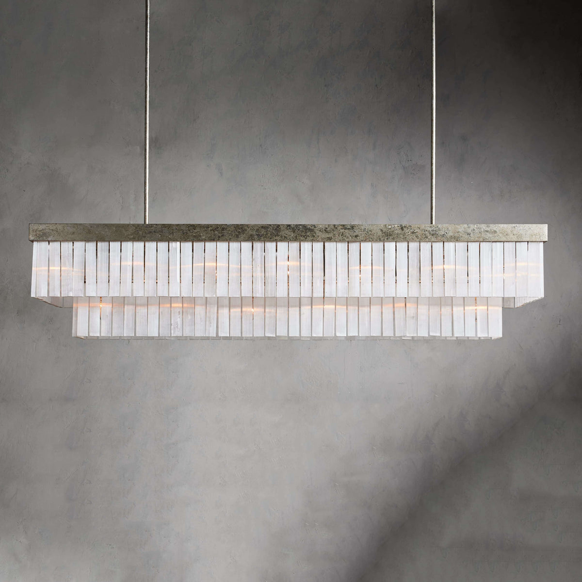 Camron Luxury Selenite Linear Chandelier 49'' 59''