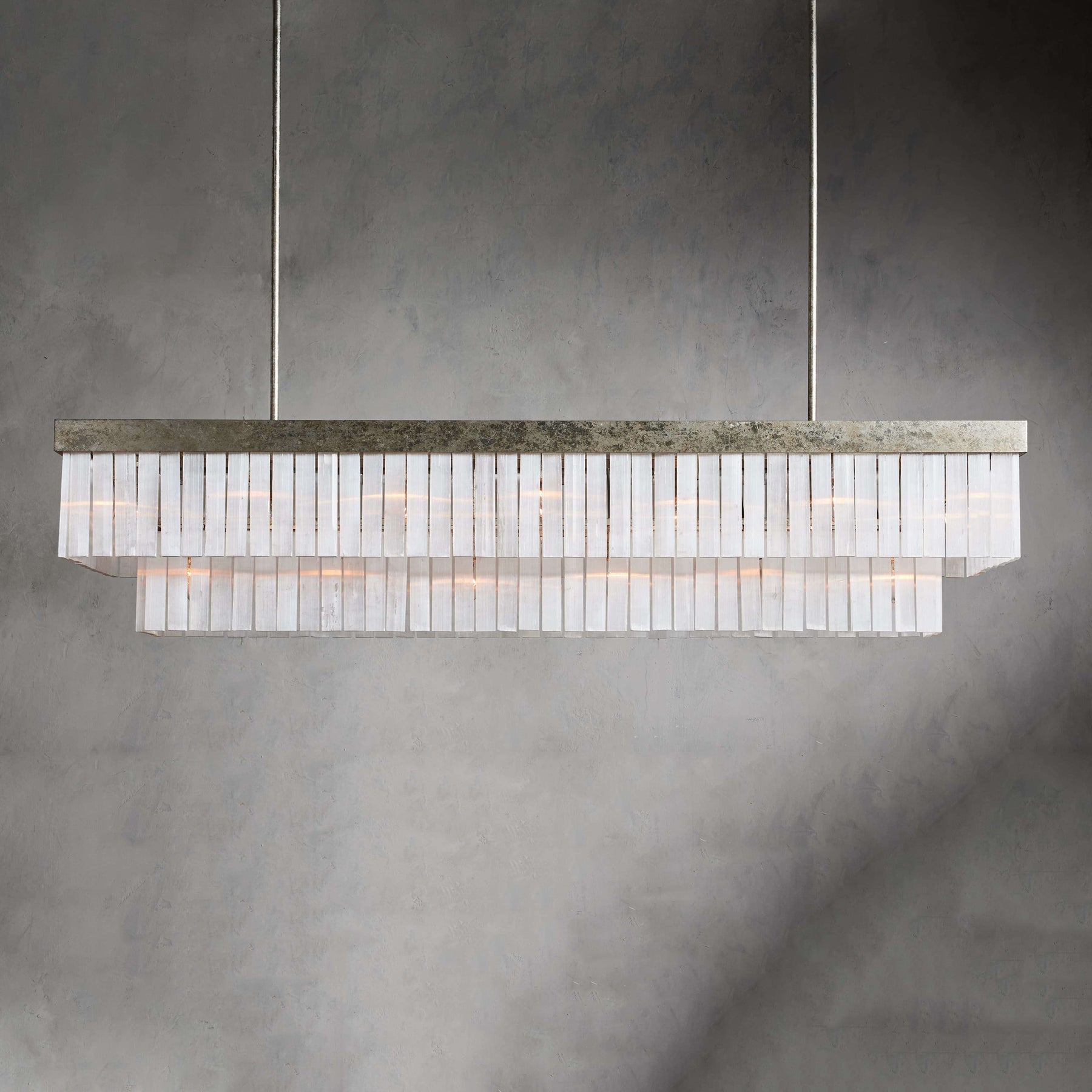 Camron Luxury Selenite Linear Chandelier 49'' 59''