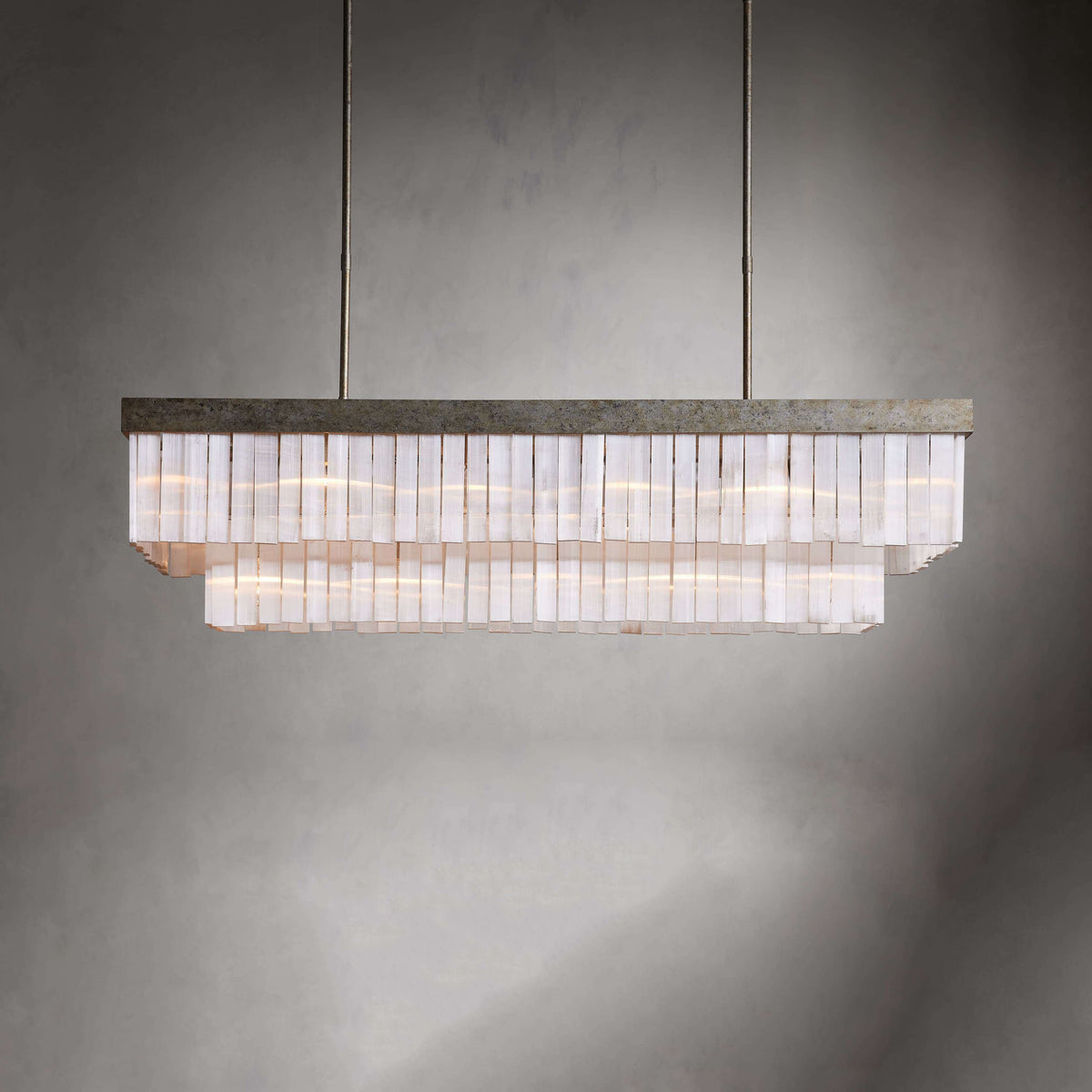 Camron Luxury Selenite Linear Chandelier 49'' 59''