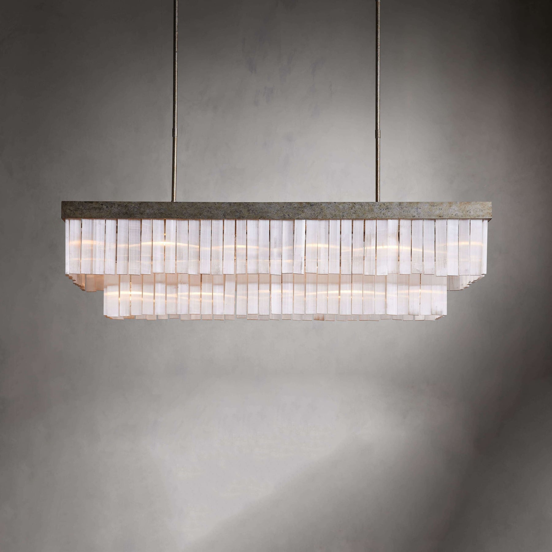 Camron Luxury Selenite Linear Chandelier 49'' 59''