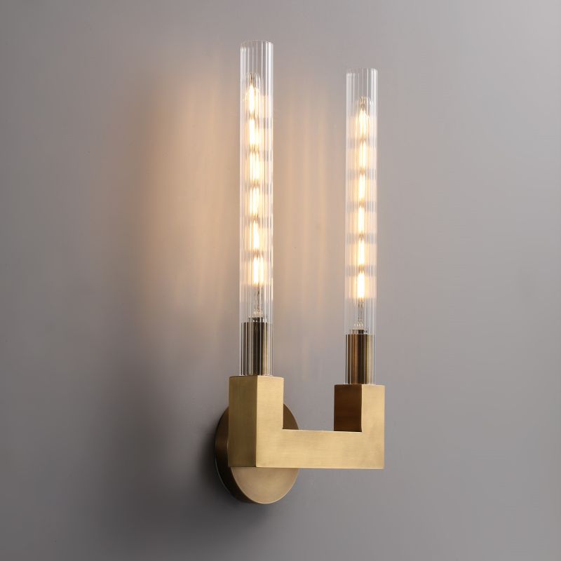 Candlestick Glass Wall Sconce