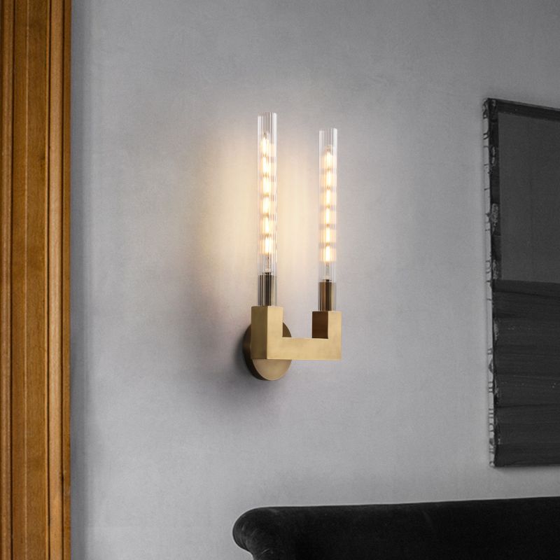 Candlestick Glass Wall Sconce