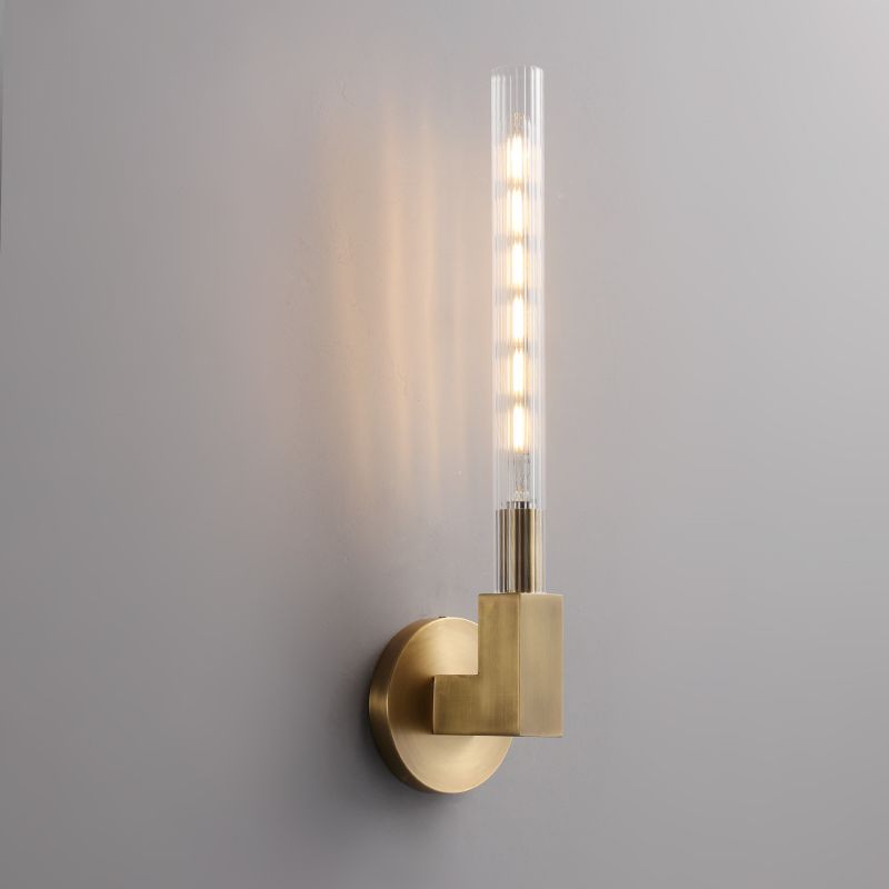 Candlestick Glass Wall Sconce