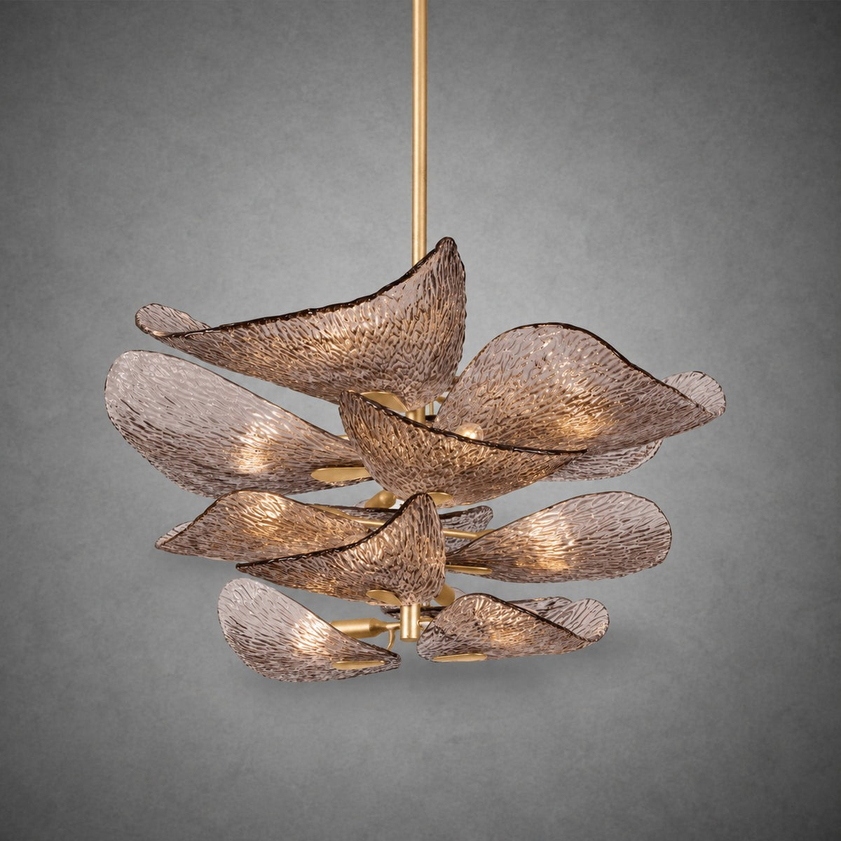 Cardiff Gold Leaf Glass Chandelier