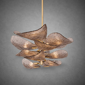 Cardiff Gold Leaf Glass Chandelier