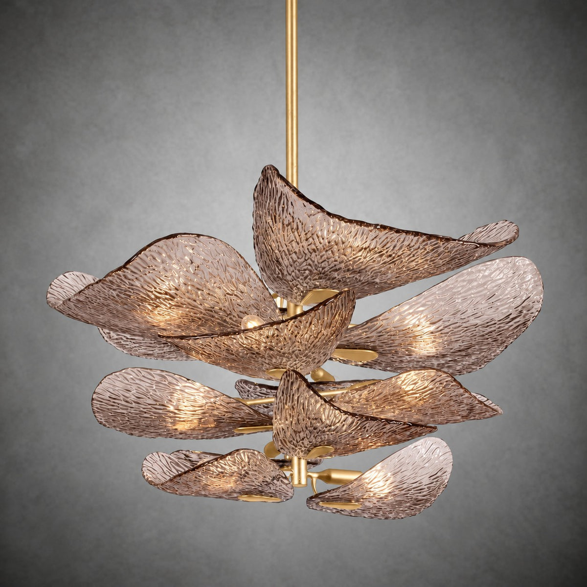 Cardiff Gold Leaf Glass Chandelier