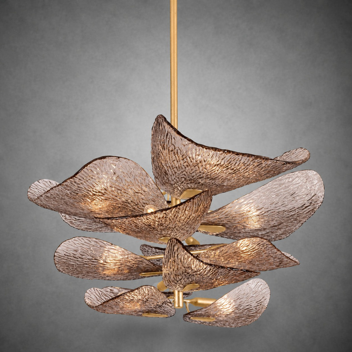 Cardiff Gold Leaf Glass Chandelier