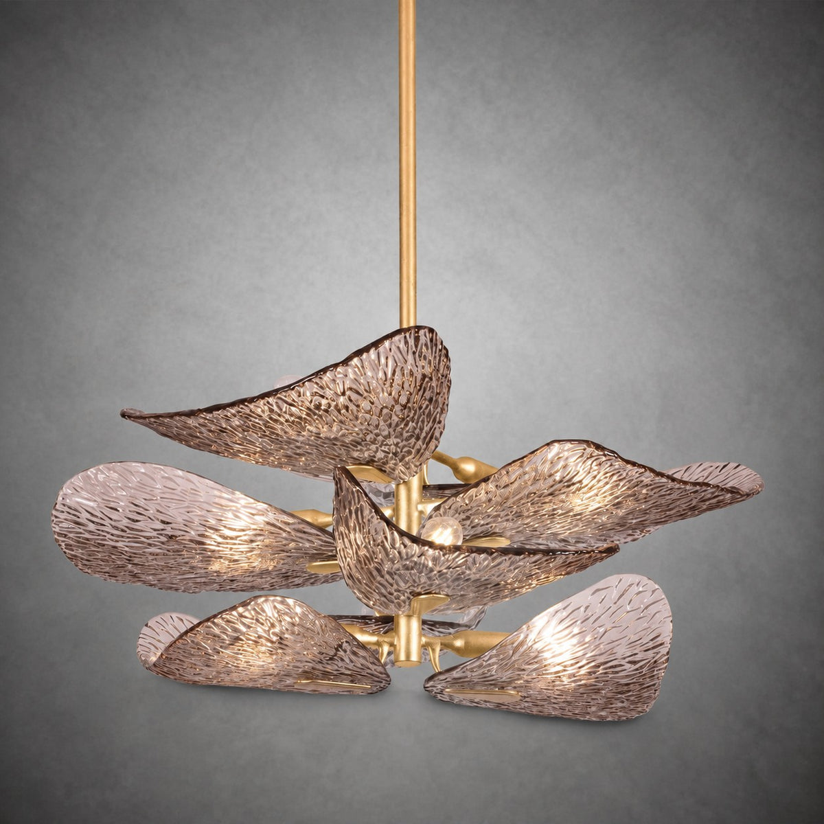 Cardiff Gold Leaf Glass Chandelier
