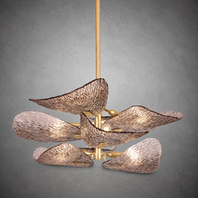 Cardiff Gold Leaf Glass Chandelier
