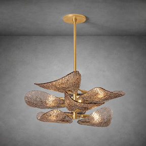 Cardiff Gold Leaf Glass Chandelier