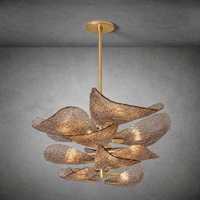 Cardiff Gold Leaf Glass Chandelier