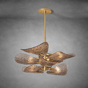 Cardiff Gold Leaf Glass Chandelier