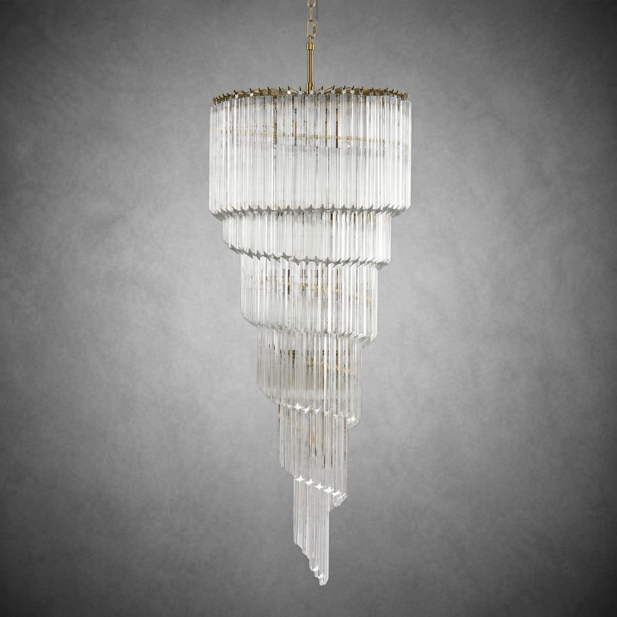 Chandelier  Cascada Spiral Clear Crystal Nickel