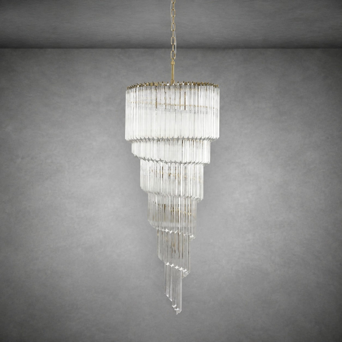 Chandelier  Cascada Spiral Clear Crystal Nickel