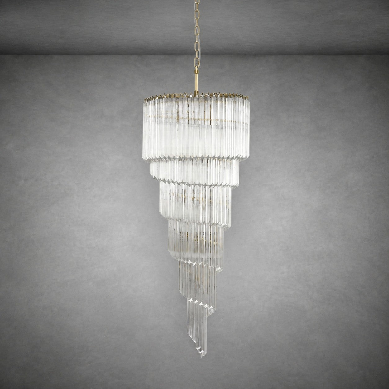 Chandelier  Cascada Spiral Clear Crystal Nickel