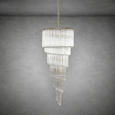 Chandelier  Cascada Spiral Clear Crystal Nickel