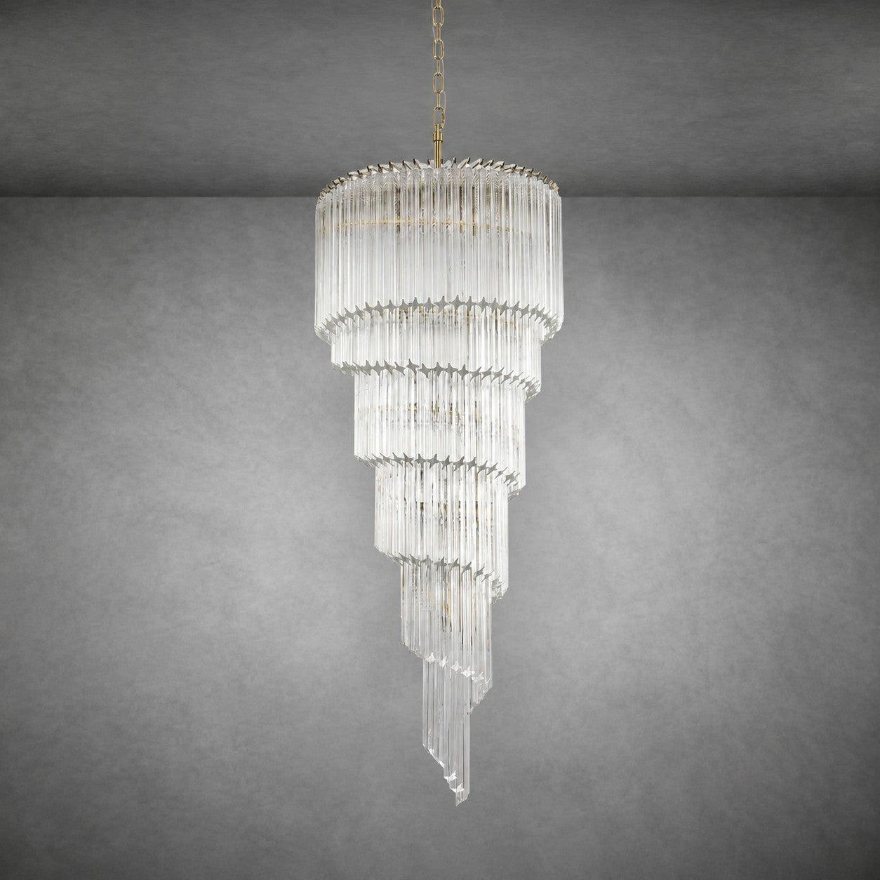 Chandelier  Cascada Spiral Clear Crystal Nickel