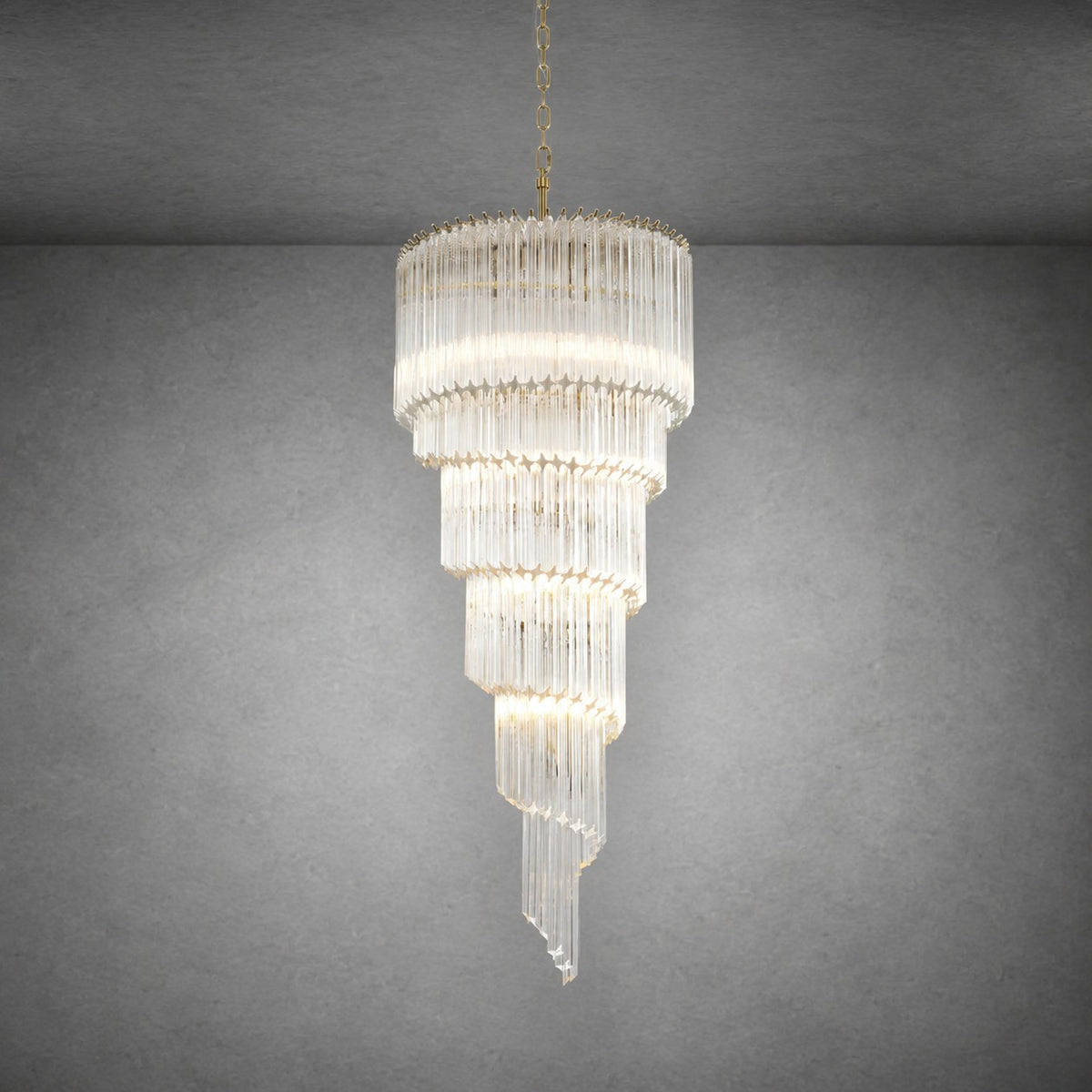 Chandelier  Cascada Spiral Clear Crystal Nickel