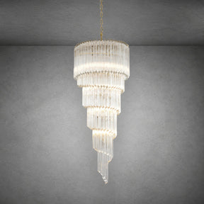 Chandelier  Cascada Spiral Clear Crystal Nickel