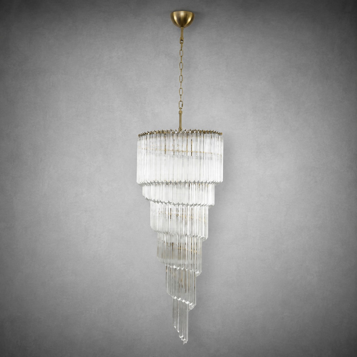 Chandelier  Cascada Spiral Clear Crystal Nickel