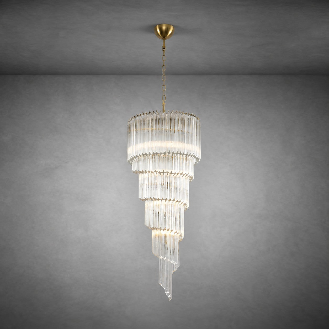 Chandelier  Cascada Spiral Clear Crystal Nickel