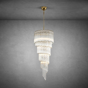 Chandelier  Cascada Spiral Clear Crystal Nickel