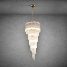 Chandelier  Cascada Spiral Clear Crystal Nickel