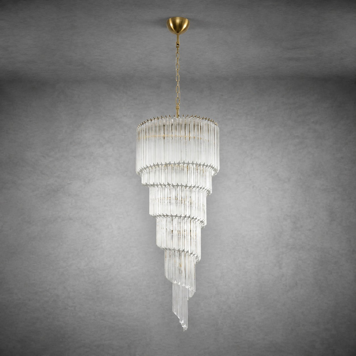 Chandelier  Cascada Spiral Clear Crystal Nickel