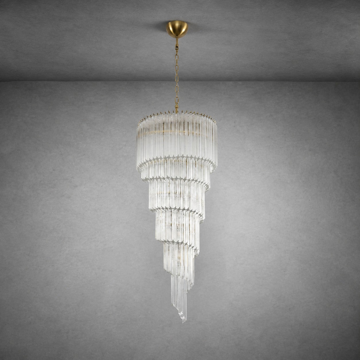 Chandelier  Cascada Spiral Clear Crystal Nickel