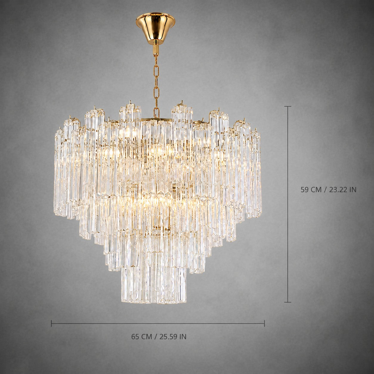 Cascade Tiered Chandelier Artisan Murano Style