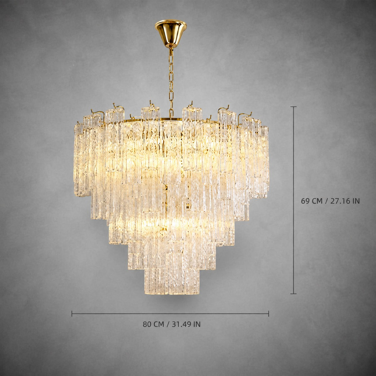 Cascade Tiered Chandelier Artisan Murano Style
