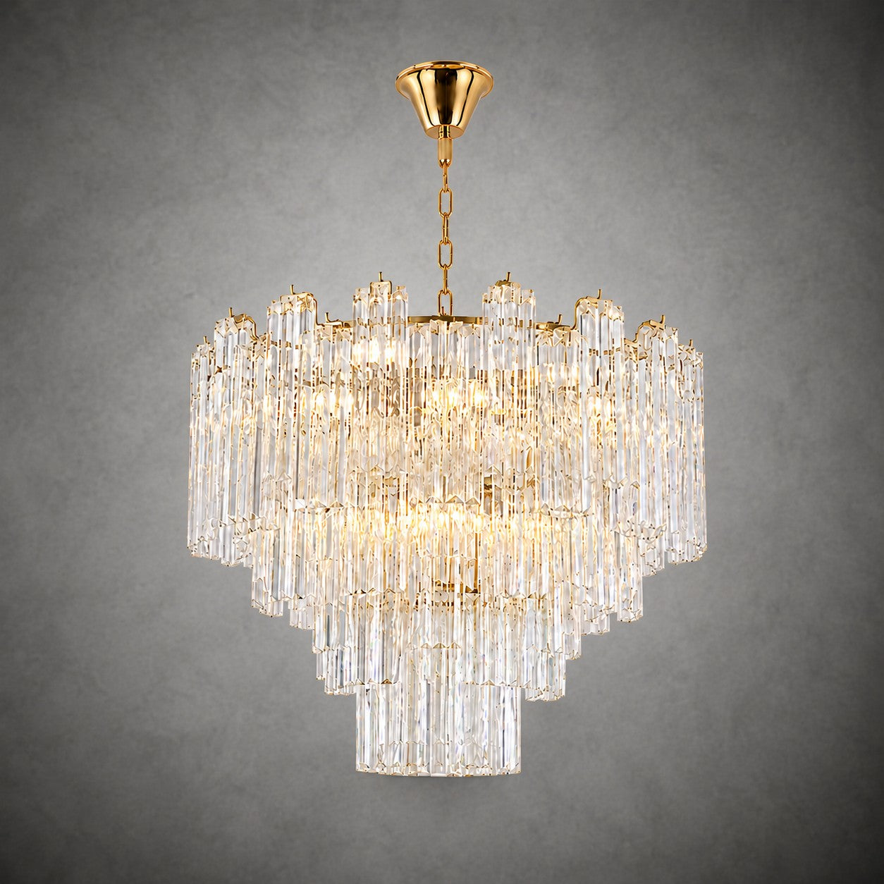 Cascade Tiered Chandelier Artisan Murano Style