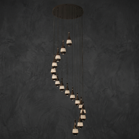 Alabaster Pendant Chandelier in a dining room