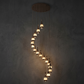 Alabaster Pendant Chandelier in black