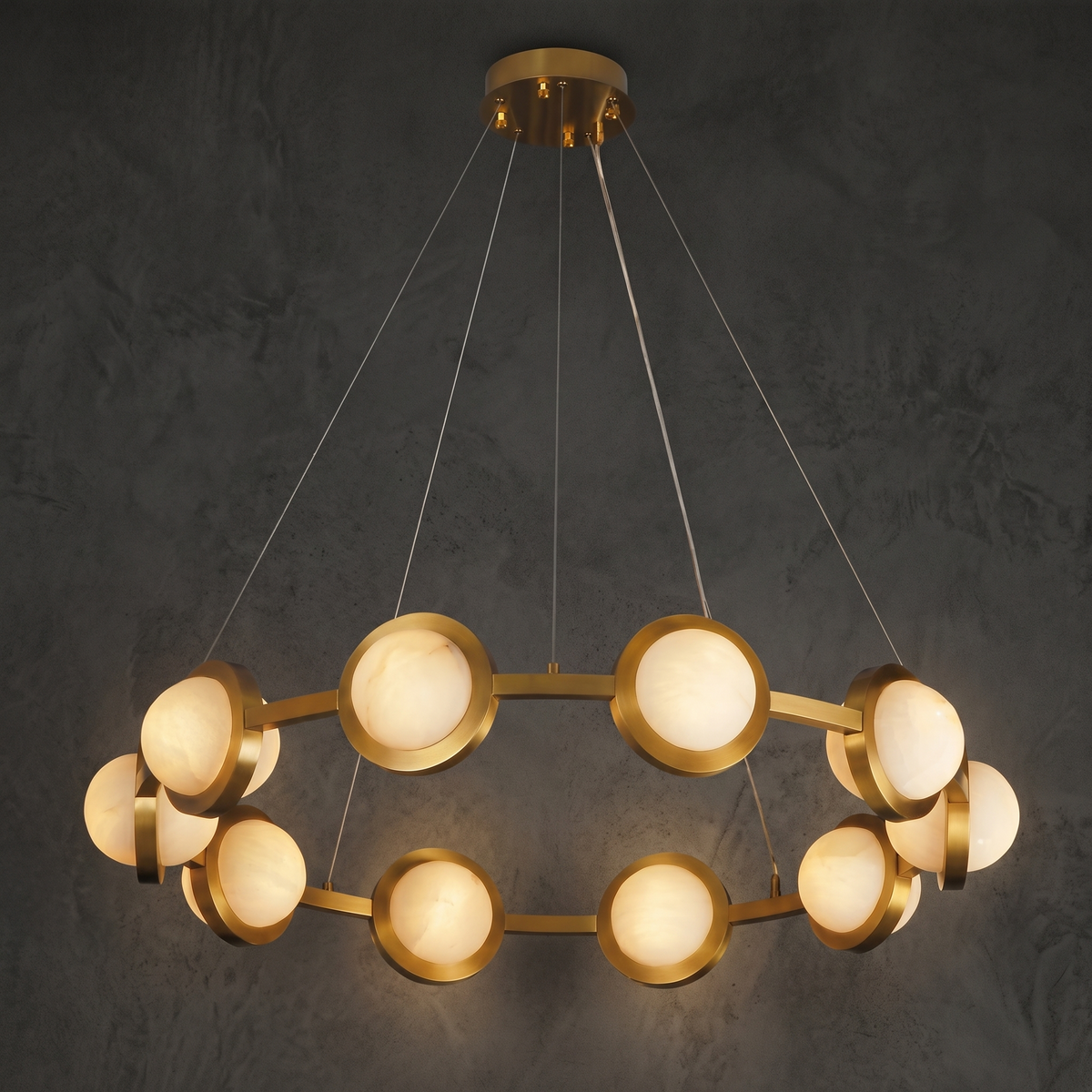 Alabaster Ring Chandelier in polished