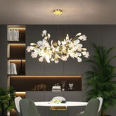 Ceramic Ginkgo Linear Branch Chandelier