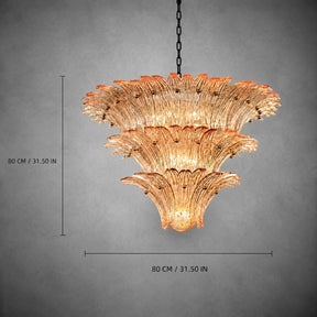 Chandelier Sculptural Floral Glass Style Floralys