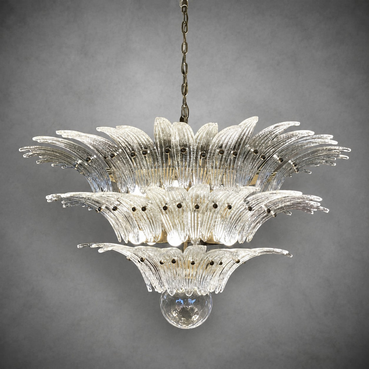 Chandelier Sculptural Floral Glass Style Floralys