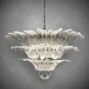 Chandelier Sculptural Floral Glass Style Floralys