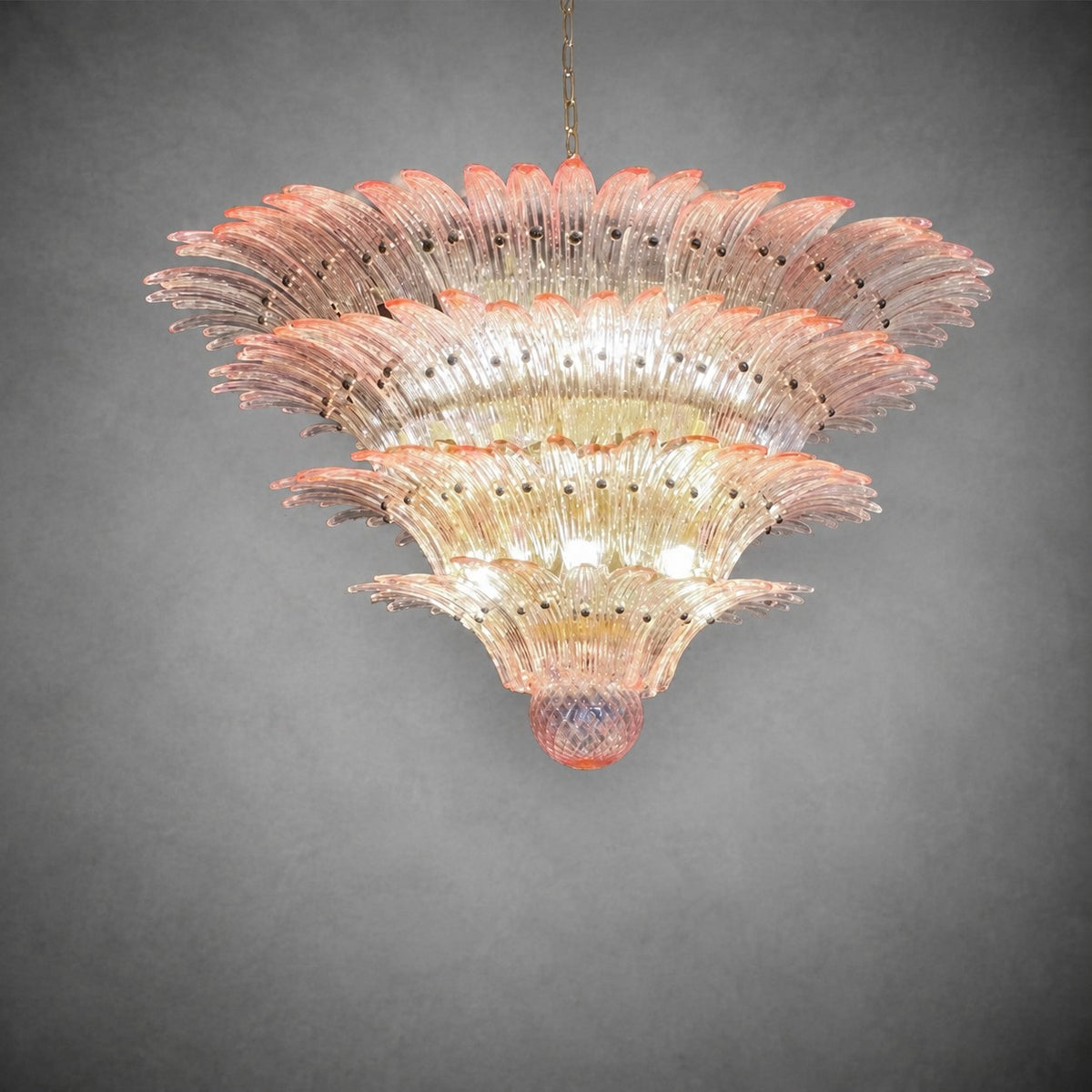 Chandelier Sculptural Floral Glass Style Floralys