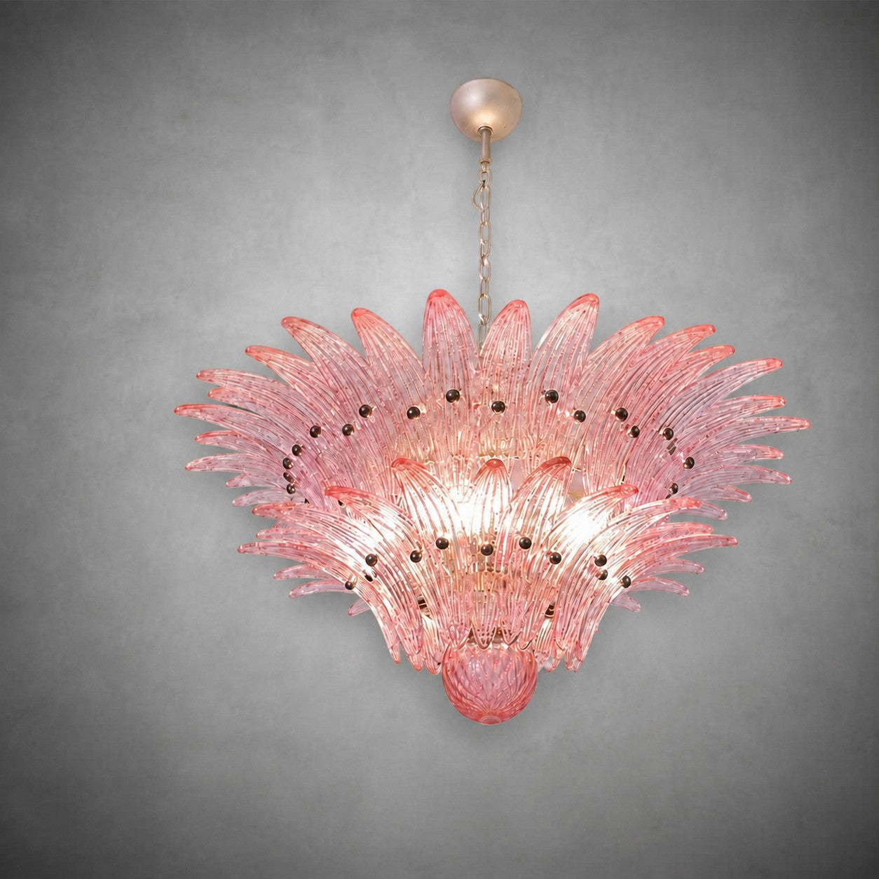 Chandelier Sculptural Floral Glass Style Floralys