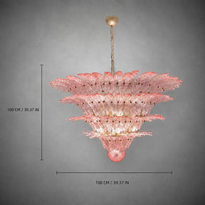 Chandelier Sculptural Floral Glass Style Floralys