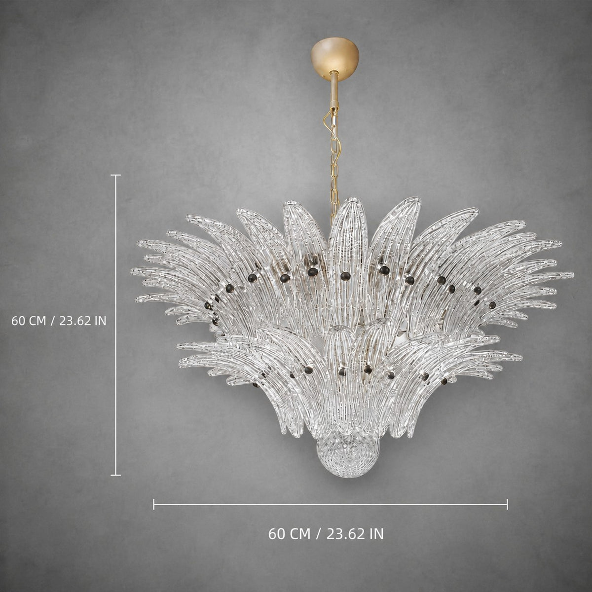 Chandelier Sculptural Floral Glass Style Floralys