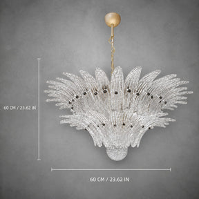 Chandelier Sculptural Floral Glass Style Floralys