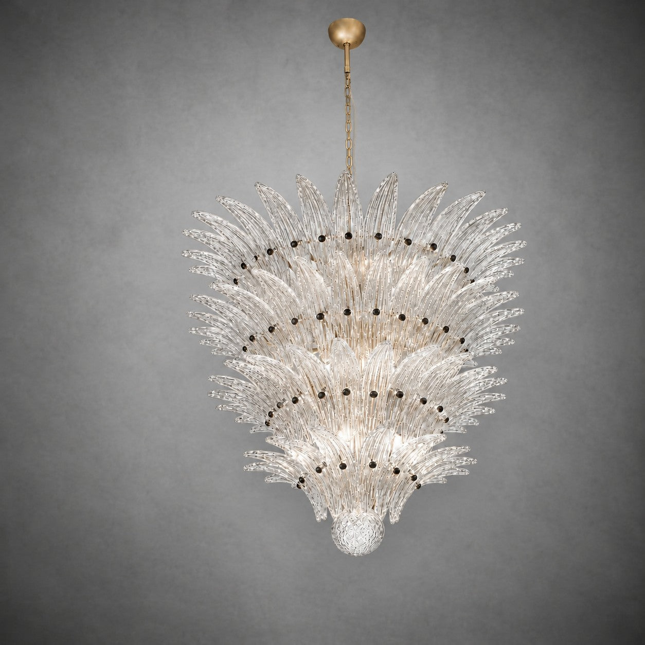 Chandelier Sculptural Floral Glass Style Floralys