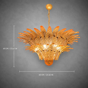 Chandelier Sculptural Floral Glass Style Floralys
