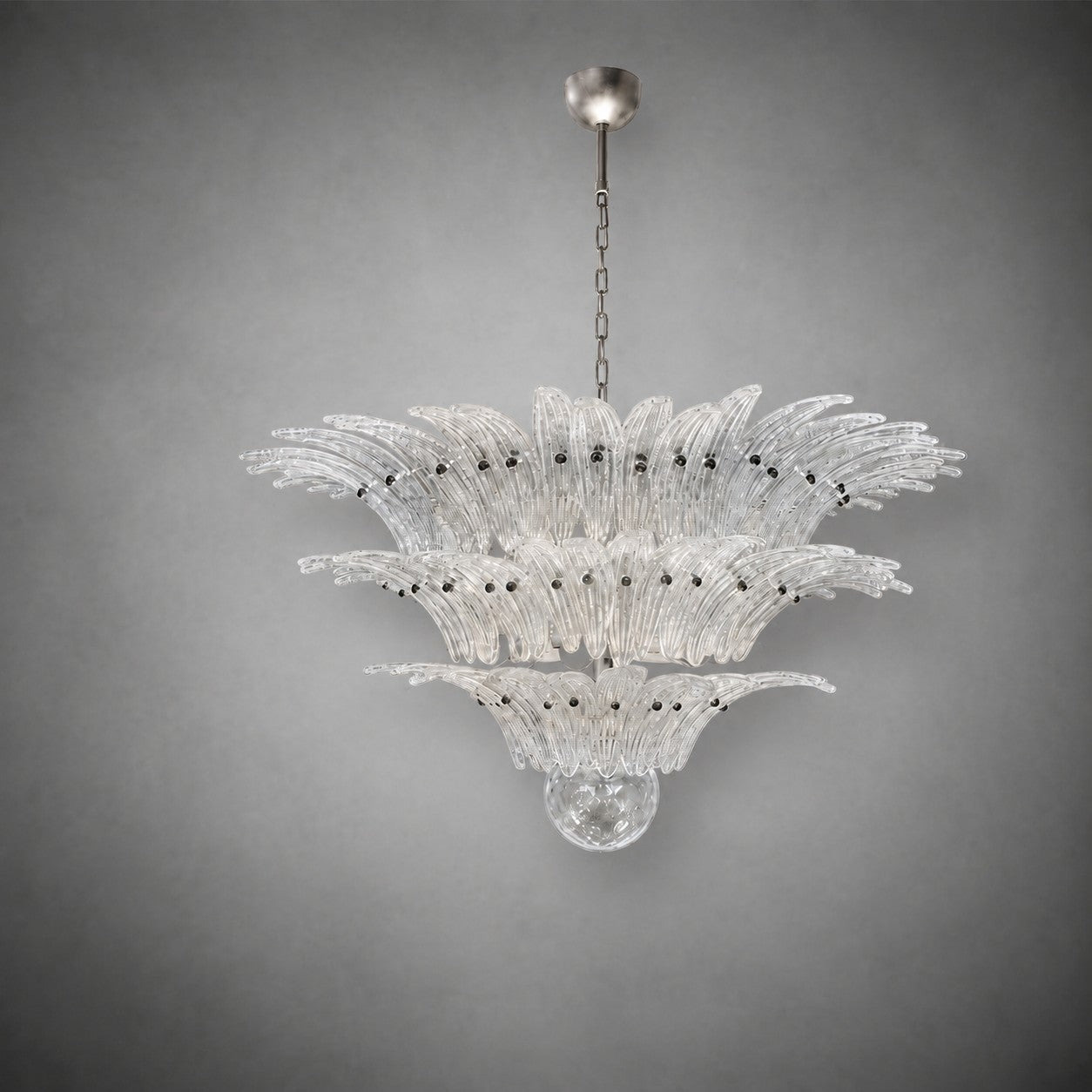 Chandelier Sculptural Floral Glass Style Floralys