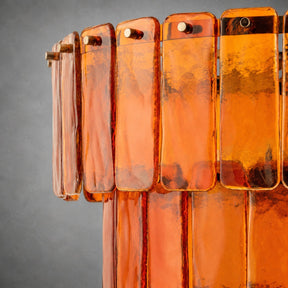 Chandelier Tiered Amber Glass