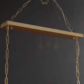 Charles Multicurve Calcite Rectangular Chandelier, Modern Elegance Lamp for Living Rooms, Dining Areas, and Bedrooms