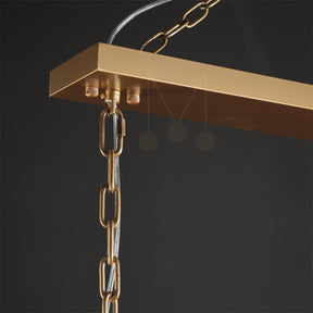 Charles Multicurve Calcite Rectangular Chandelier, Modern Elegance Lamp for Living Rooms, Dining Areas, and Bedrooms